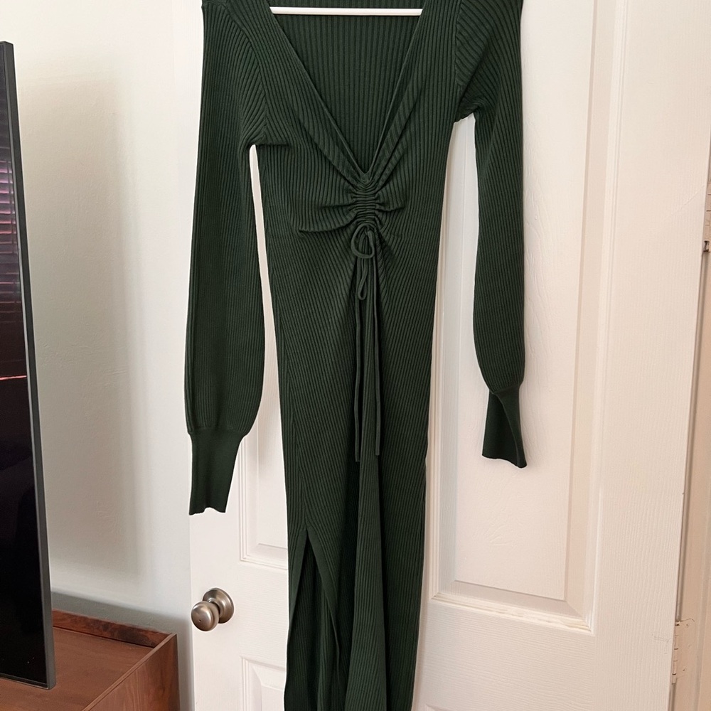 Elegant Green Knit Dress